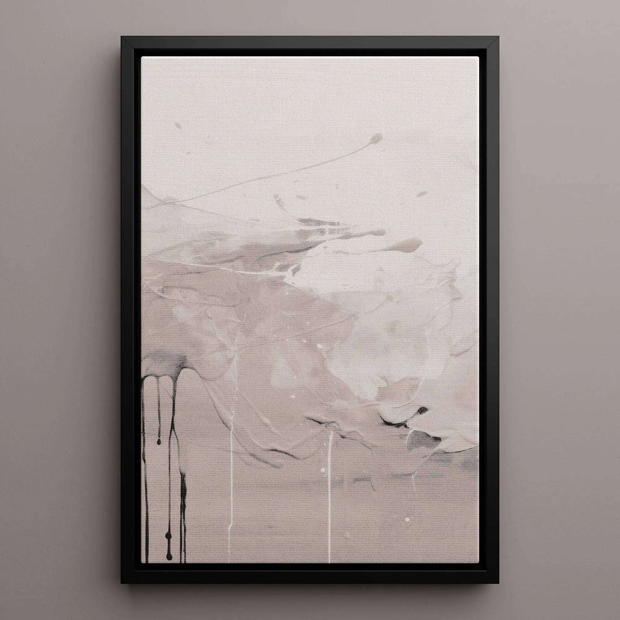 Canvas Wall Art Stretched Over Wooden Frame with Floating Frame and Abstract Painting CV4100