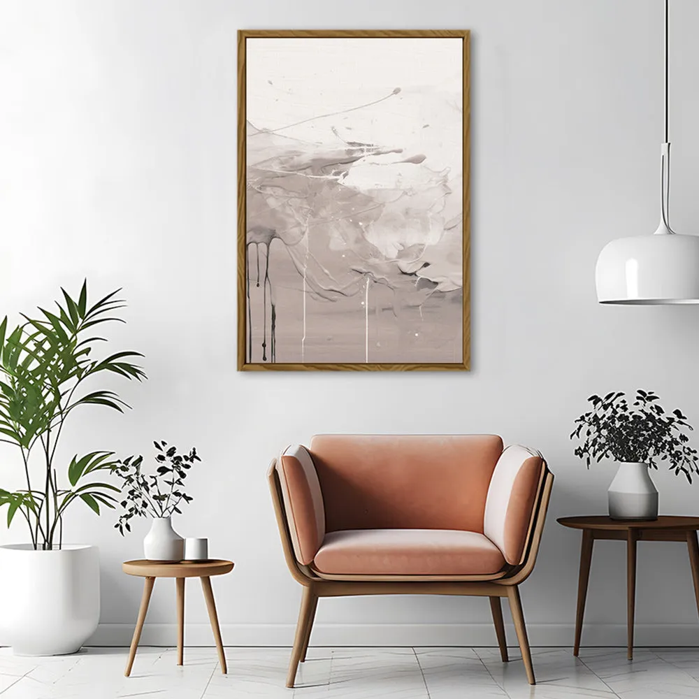 Canvas Wall Art Stretched Over Wooden Frame with Floating Frame and Abstract Painting CV4100