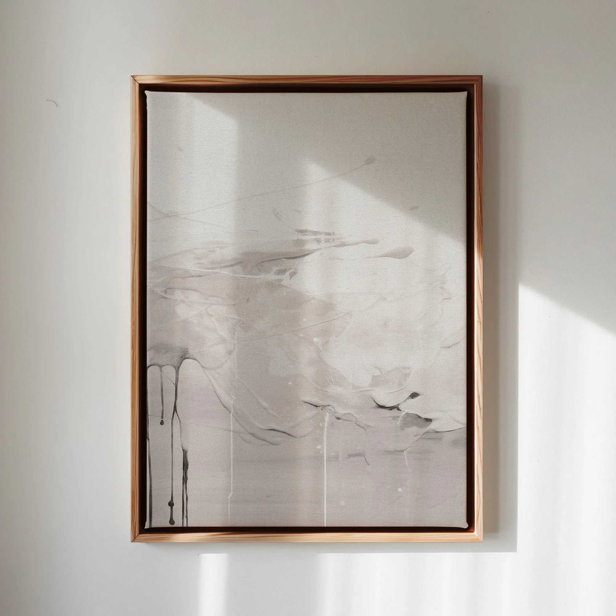 Canvas Wall Art Stretched Over Wooden Frame with Floating Frame and Abstract Painting CV4100