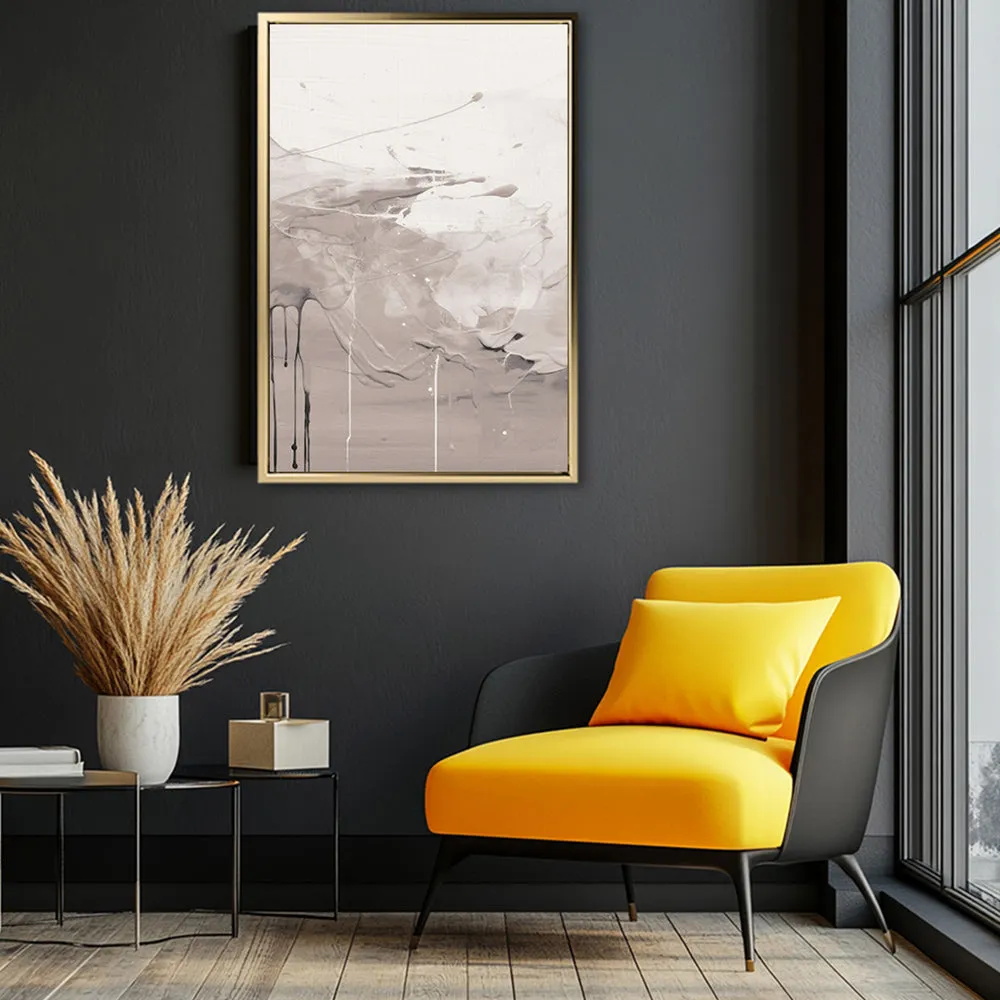 Canvas Wall Art Stretched Over Wooden Frame with Floating Frame and Abstract Painting CV4100