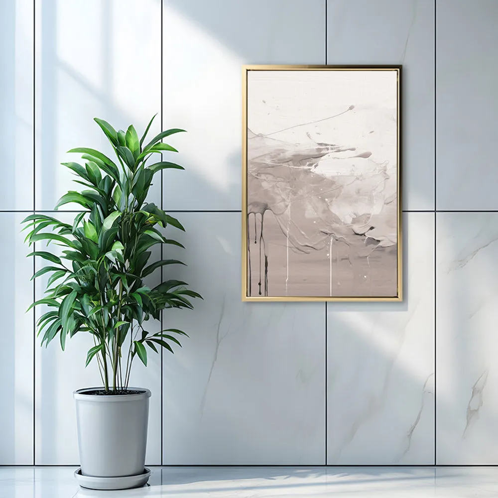 Canvas Wall Art Stretched Over Wooden Frame with Floating Frame and Abstract Painting CV4100