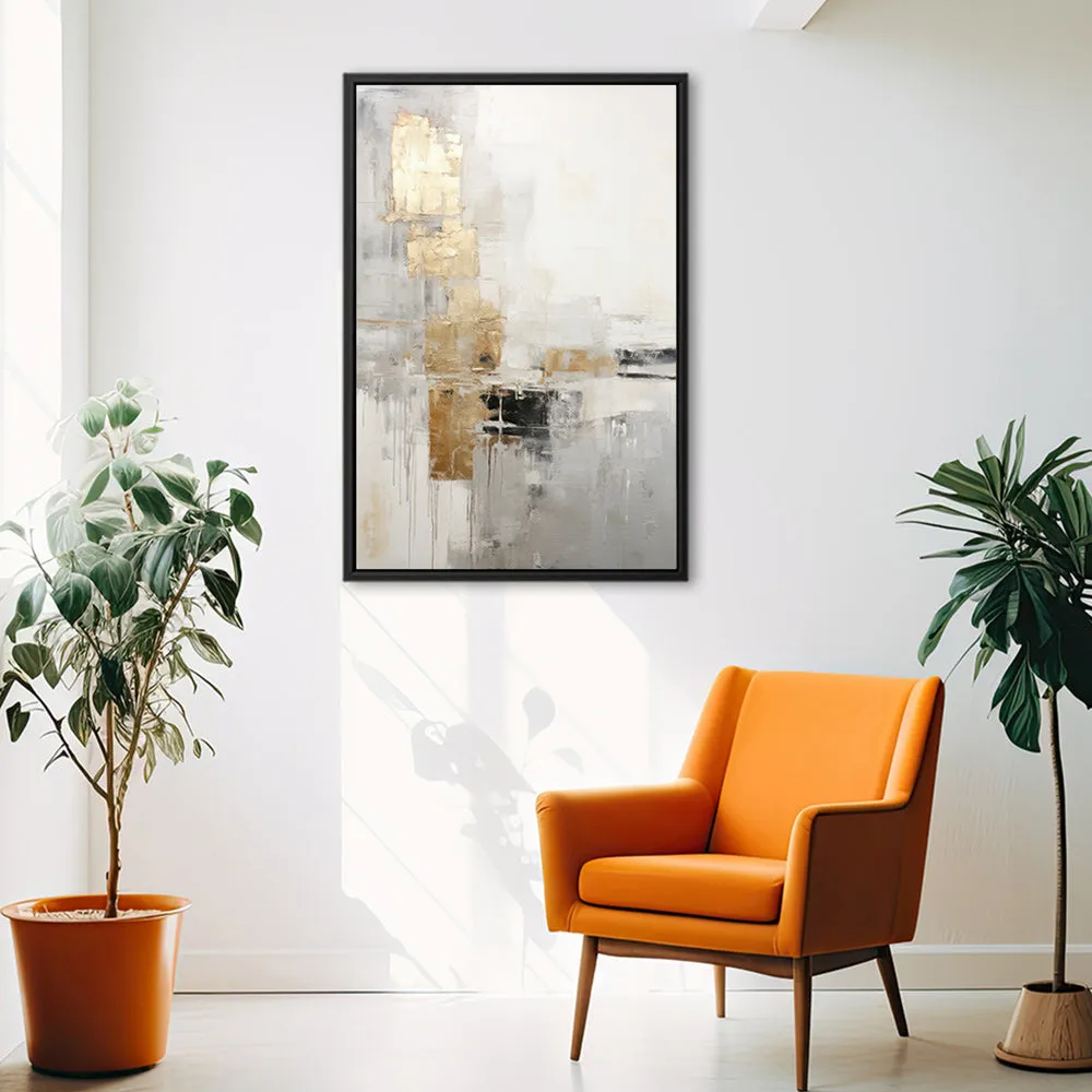 Canvas Wall Art Stretched Over Wooden Frame with Floating Frame and Abstract Painting CV4102