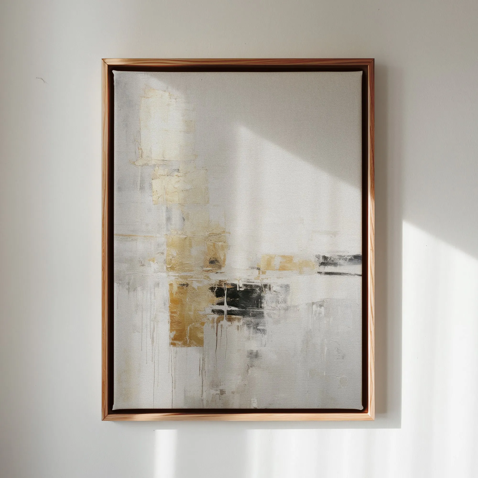 Canvas Wall Art Stretched Over Wooden Frame with Floating Frame and Abstract Painting CV4102