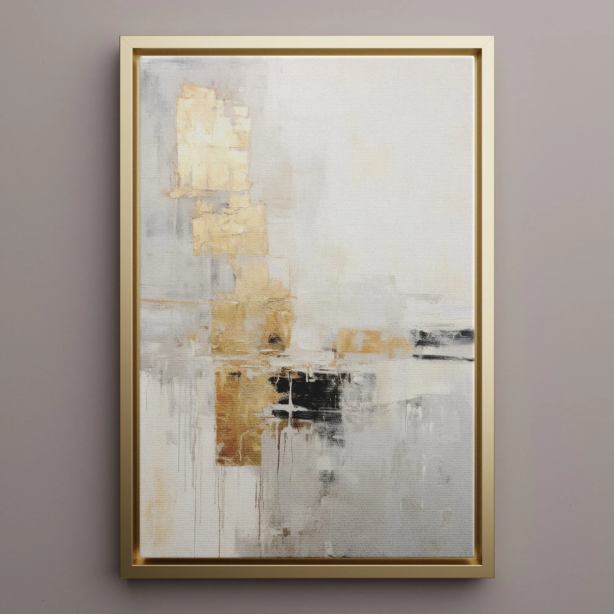 Canvas Wall Art Stretched Over Wooden Frame with Floating Frame and Abstract Painting CV4102