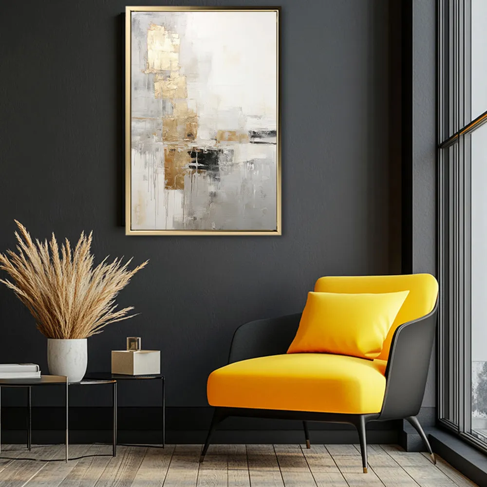 Canvas Wall Art Stretched Over Wooden Frame with Floating Frame and Abstract Painting CV4102
