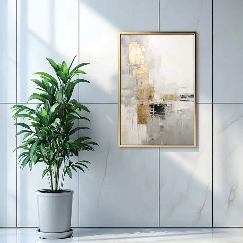 Canvas Wall Art Stretched Over Wooden Frame with Floating Frame and Abstract Painting CV4102