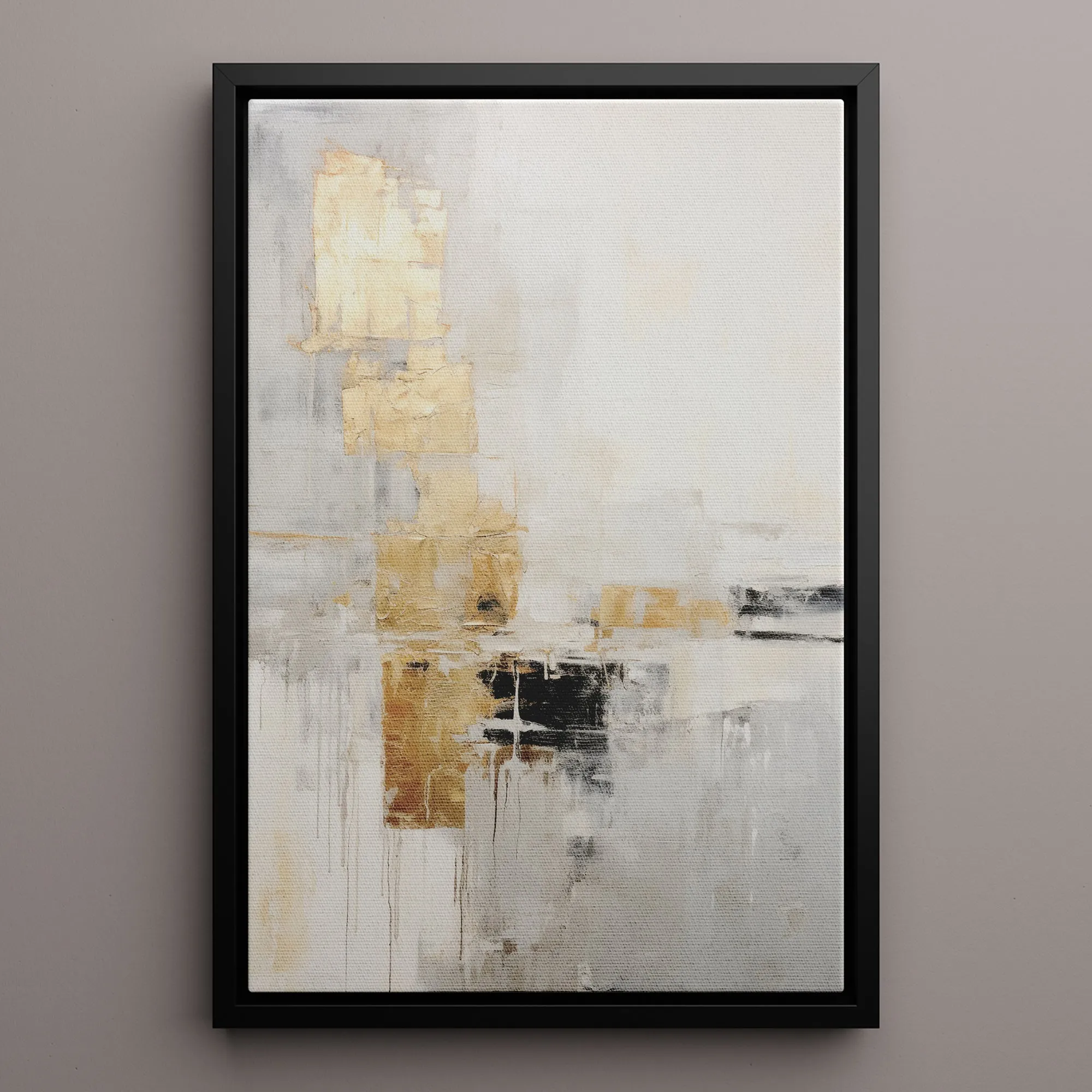 Canvas Wall Art Stretched Over Wooden Frame with Floating Frame and Abstract Painting CV4102