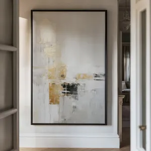 Canvas Wall Art Stretched Over Wooden Frame with Floating Frame and Abstract Painting CV4102