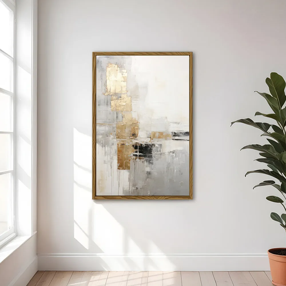 Canvas Wall Art Stretched Over Wooden Frame with Floating Frame and Abstract Painting CV4102