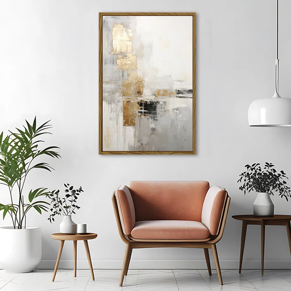 Canvas Wall Art Stretched Over Wooden Frame with Floating Frame and Abstract Painting CV4102