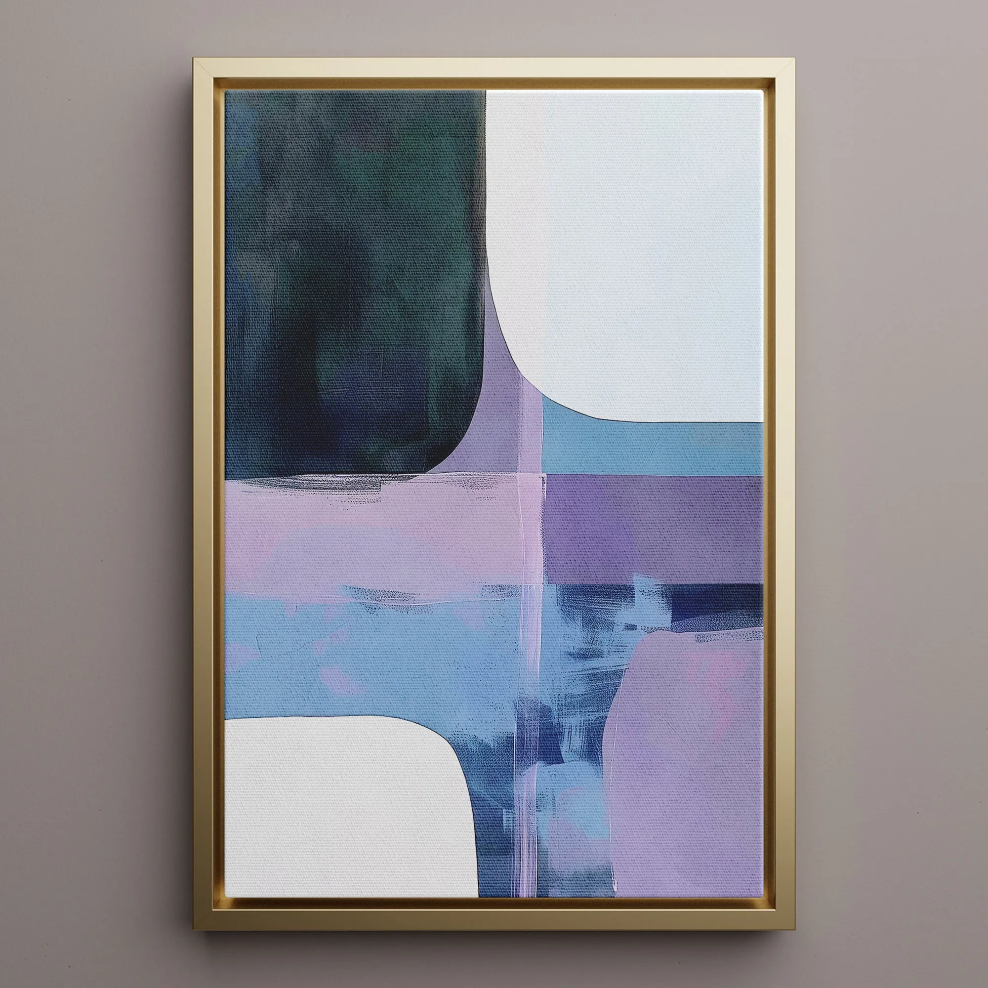 Canvas Wall Art Stretched Over Wooden Frame with Floating Frame and Abstract Painting CV4105