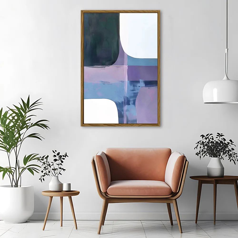 Canvas Wall Art Stretched Over Wooden Frame with Floating Frame and Abstract Painting CV4105
