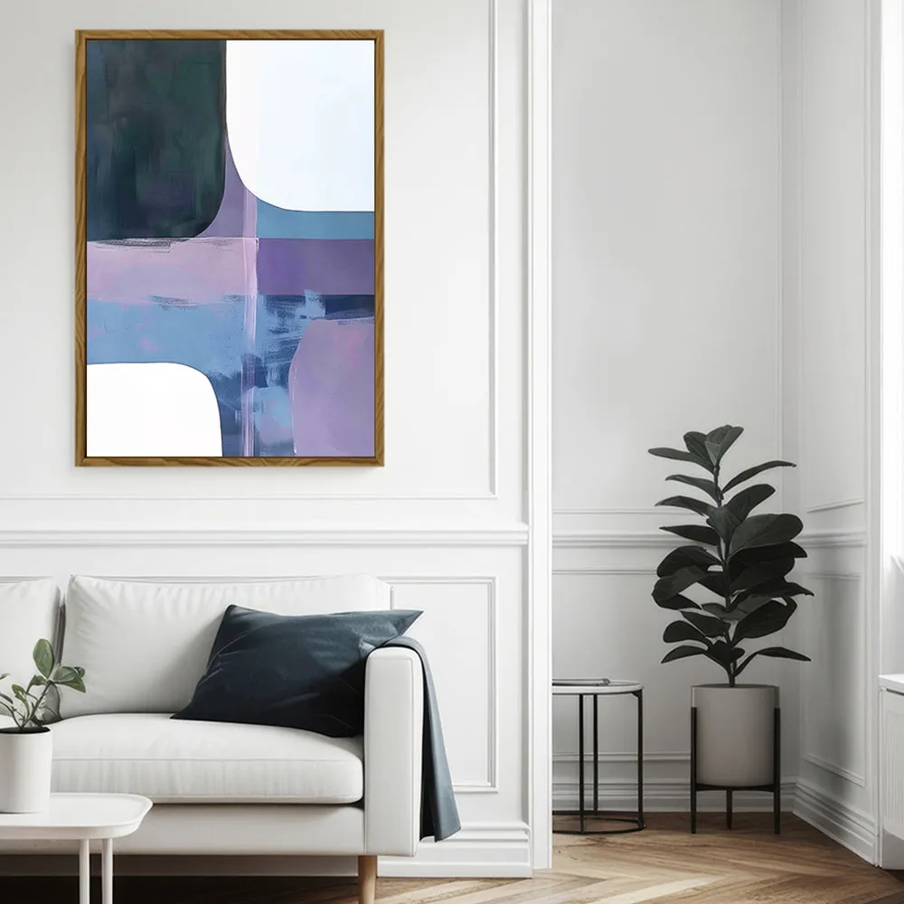 Canvas Wall Art Stretched Over Wooden Frame with Floating Frame and Abstract Painting CV4105