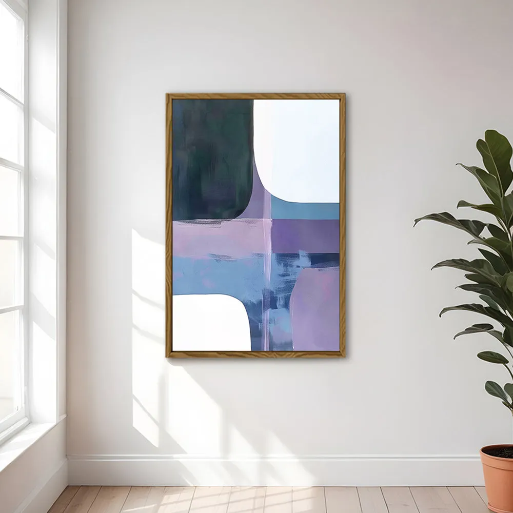 Canvas Wall Art Stretched Over Wooden Frame with Floating Frame and Abstract Painting CV4105