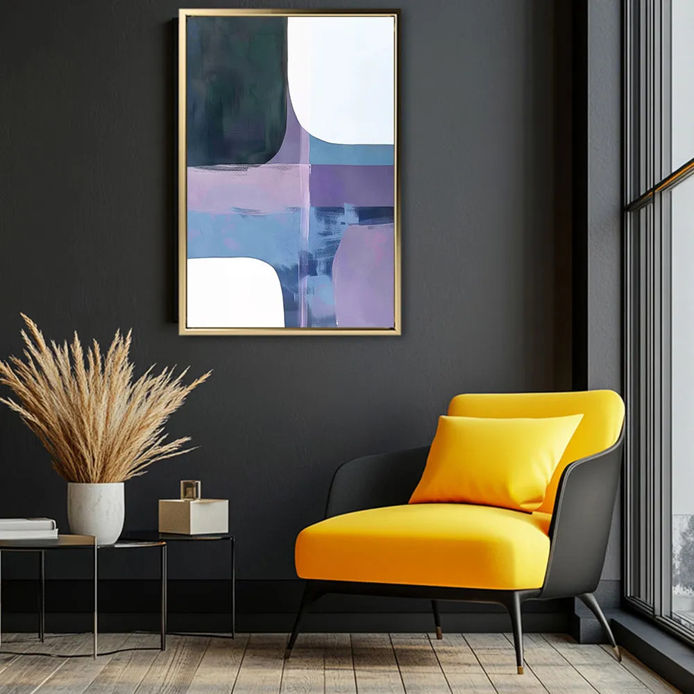 Canvas Wall Art Stretched Over Wooden Frame with Floating Frame and Abstract Painting CV4105