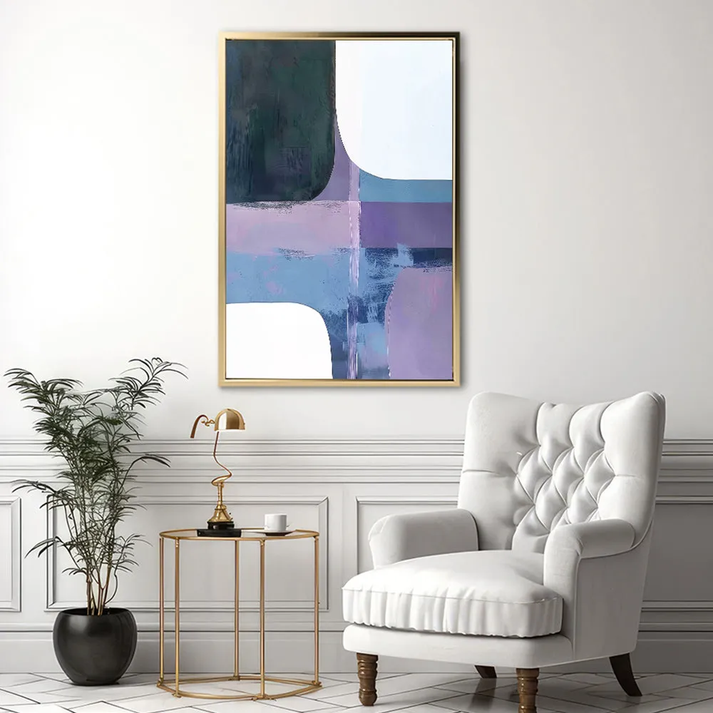 Canvas Wall Art Stretched Over Wooden Frame with Floating Frame and Abstract Painting CV4105