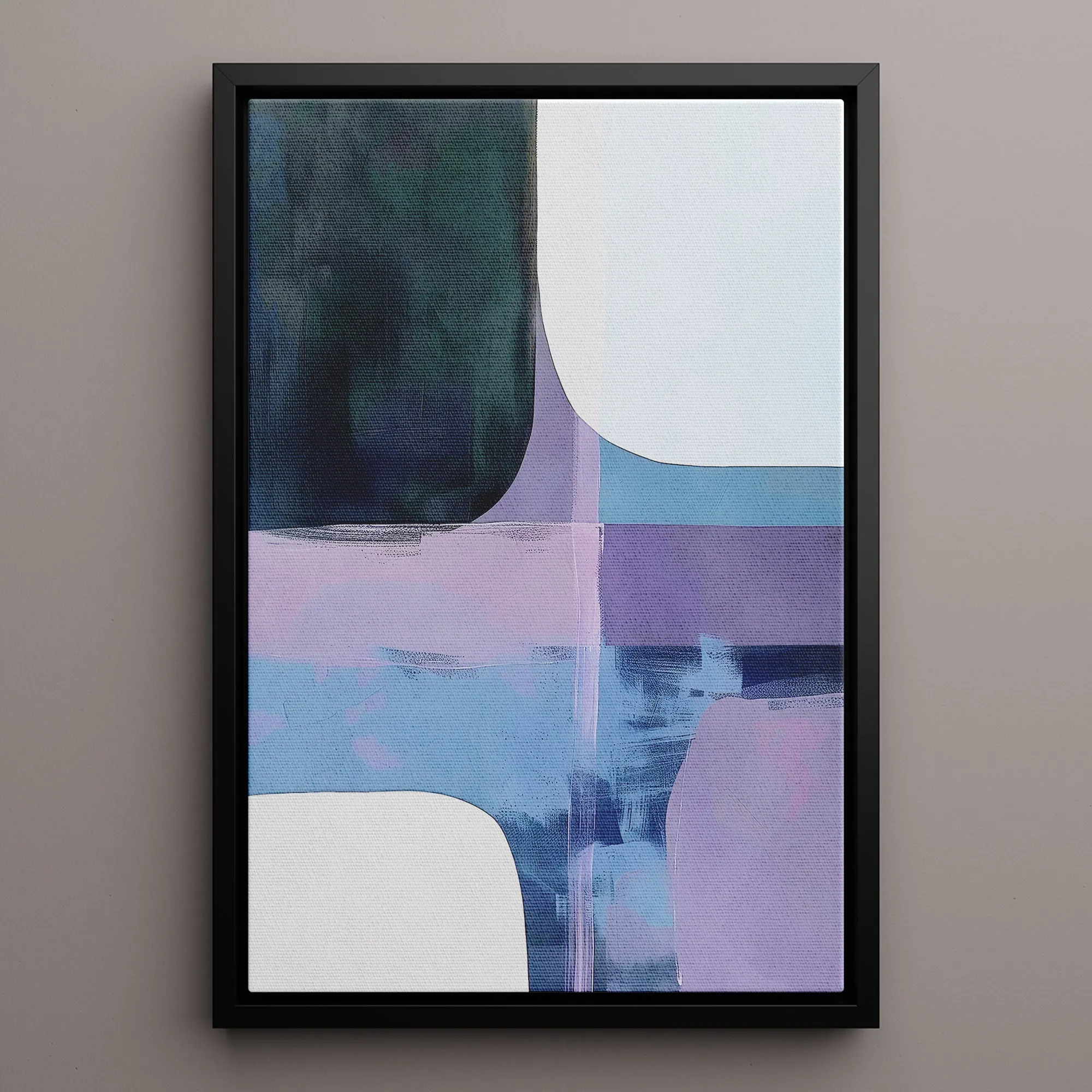 Canvas Wall Art Stretched Over Wooden Frame with Floating Frame and Abstract Painting CV4105