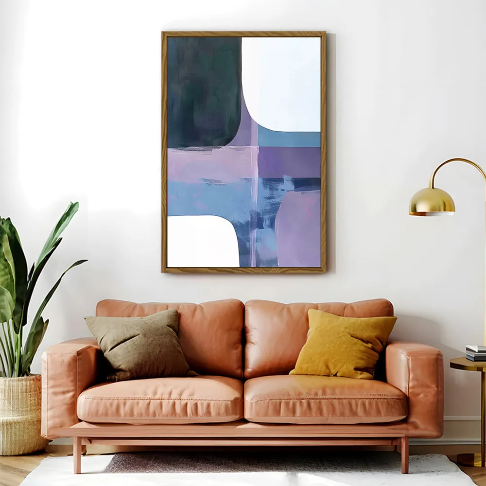 Canvas Wall Art Stretched Over Wooden Frame with Floating Frame and Abstract Painting CV4105