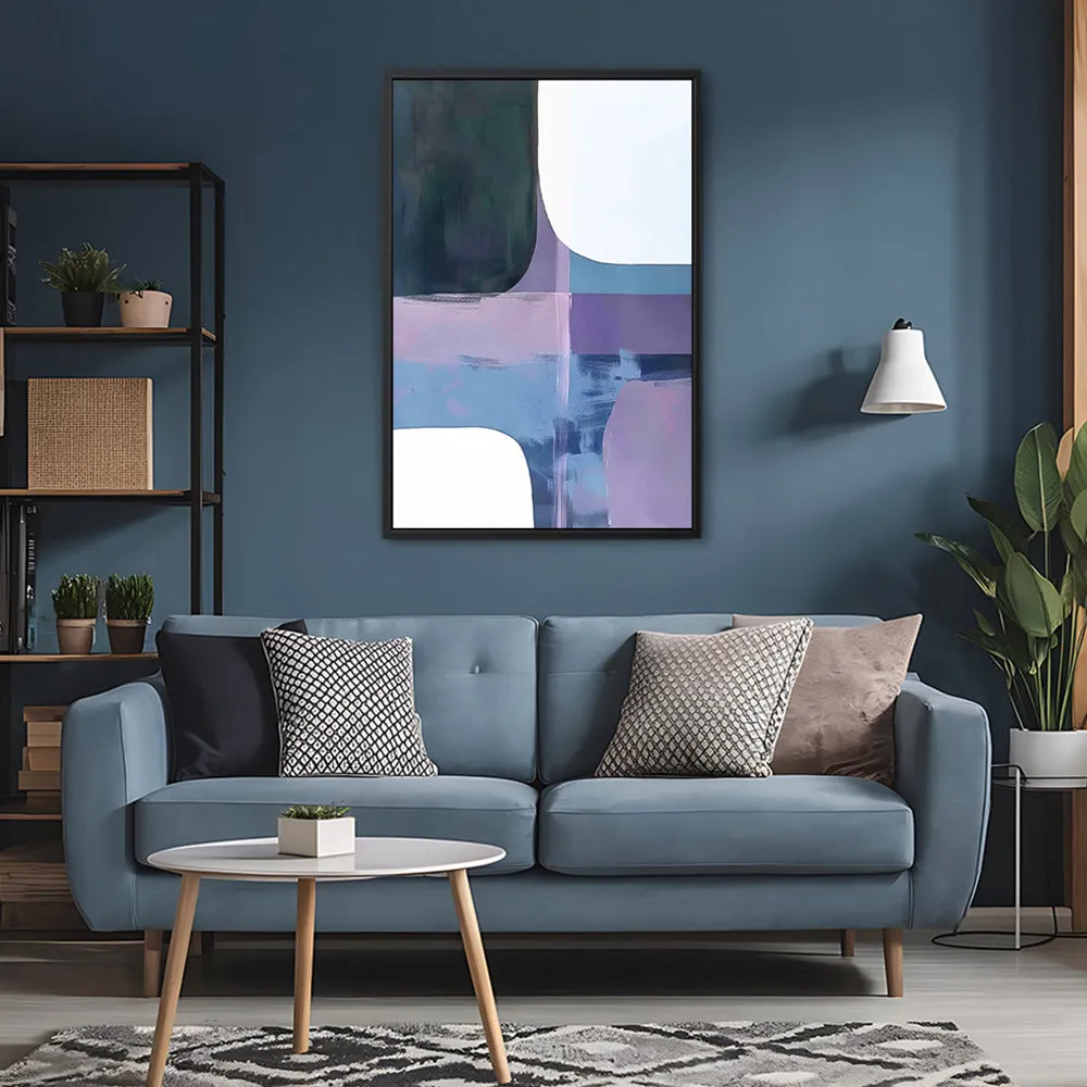Canvas Wall Art Stretched Over Wooden Frame with Floating Frame and Abstract Painting CV4105