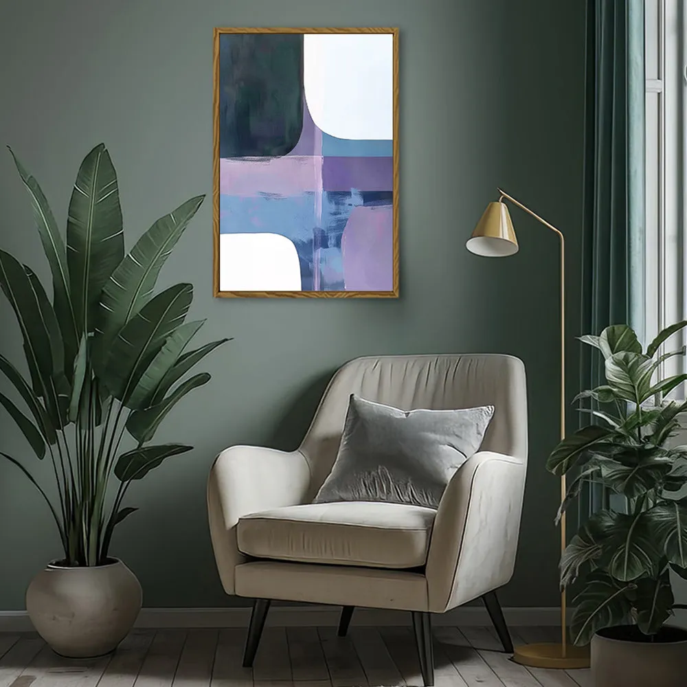 Canvas Wall Art Stretched Over Wooden Frame with Floating Frame and Abstract Painting CV4105