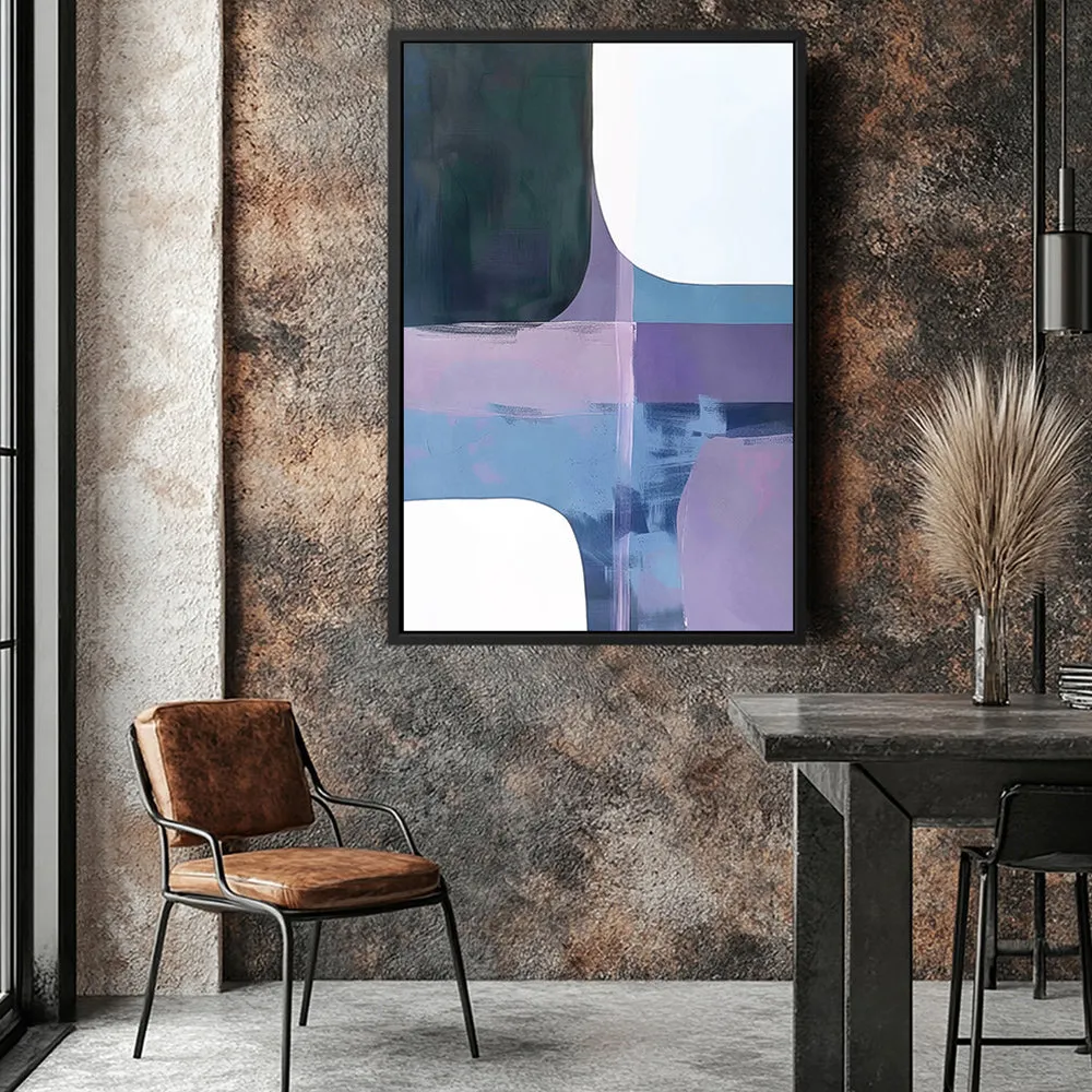 Canvas Wall Art Stretched Over Wooden Frame with Floating Frame and Abstract Painting CV4105