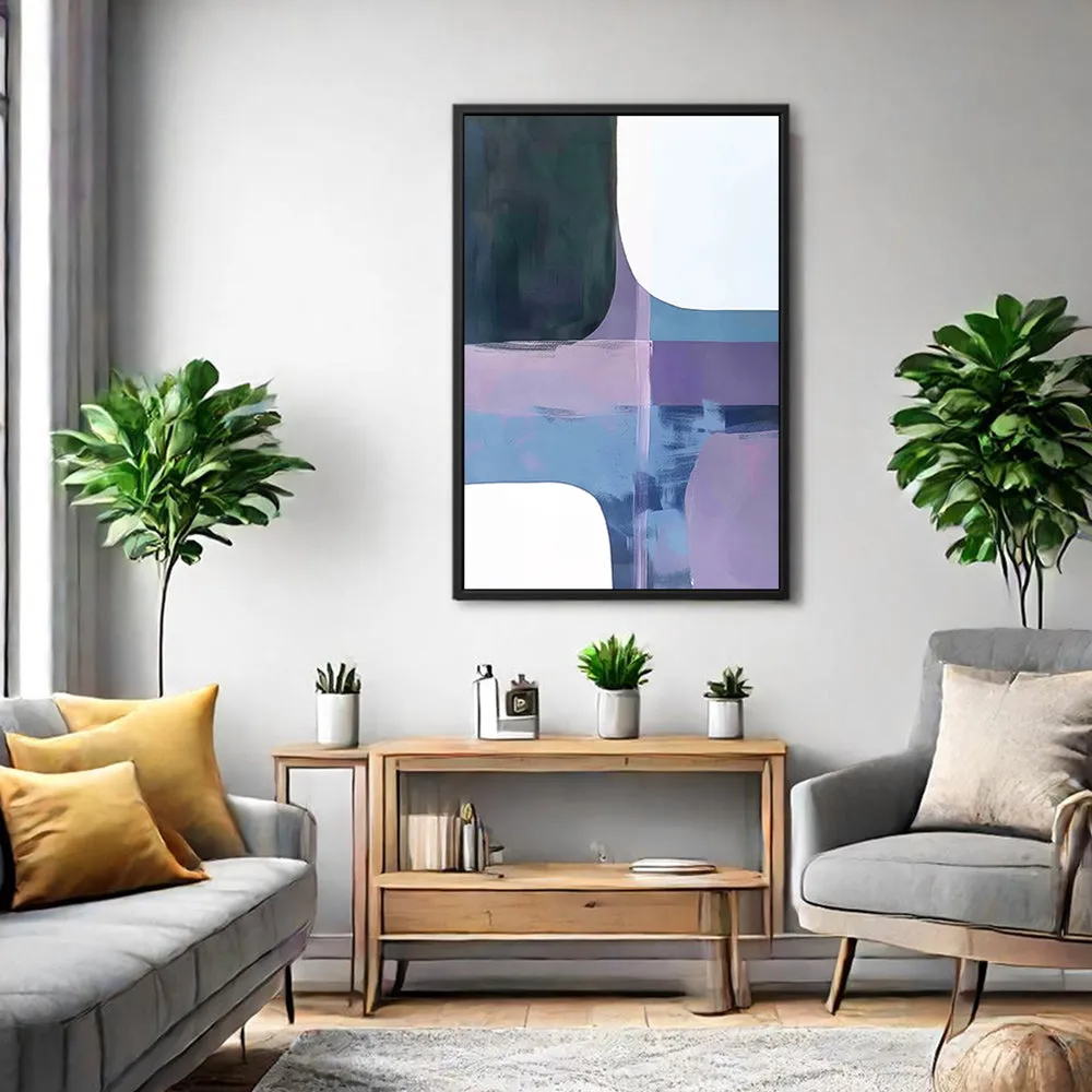 Canvas Wall Art Stretched Over Wooden Frame with Floating Frame and Abstract Painting CV4105