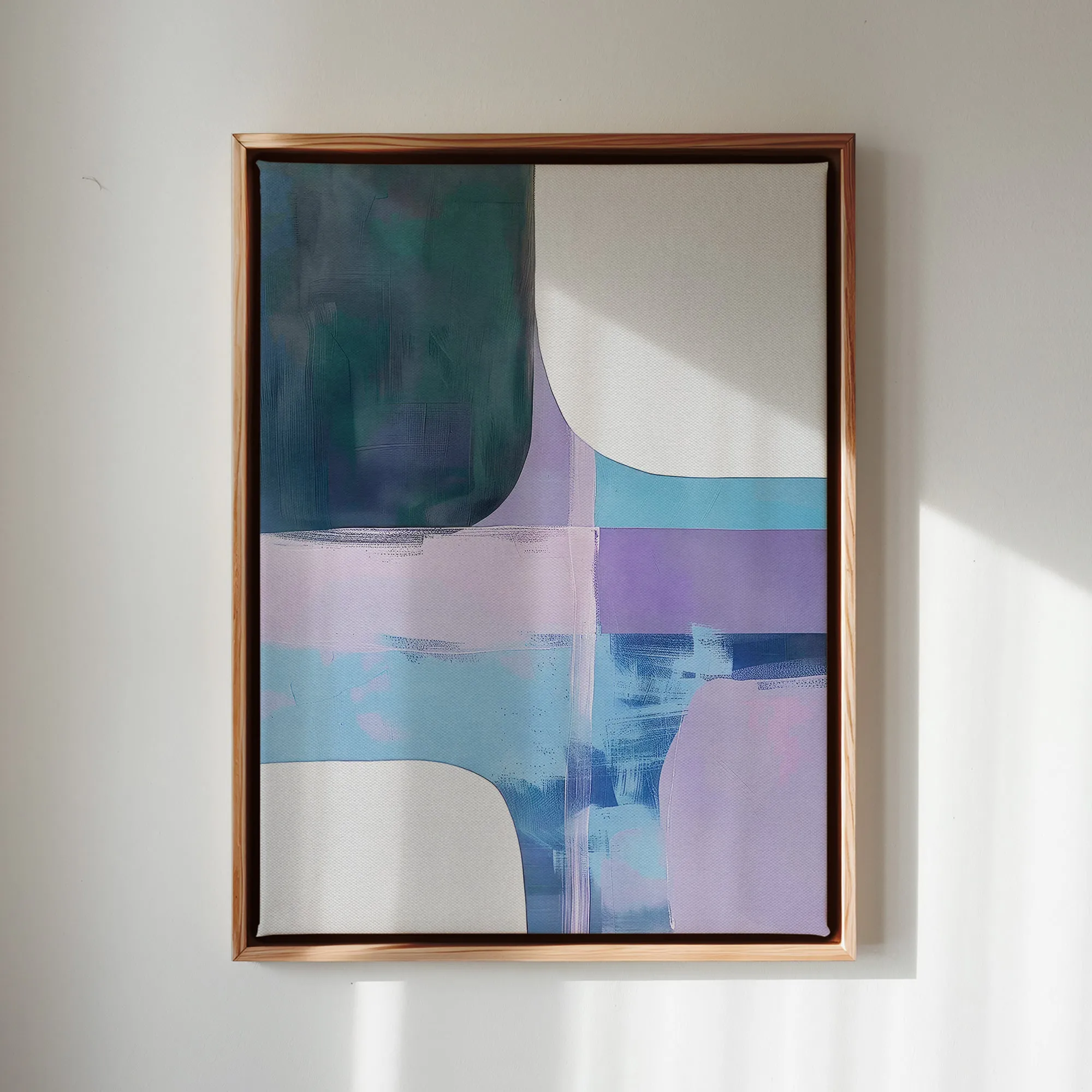 Canvas Wall Art Stretched Over Wooden Frame with Floating Frame and Abstract Painting CV4105