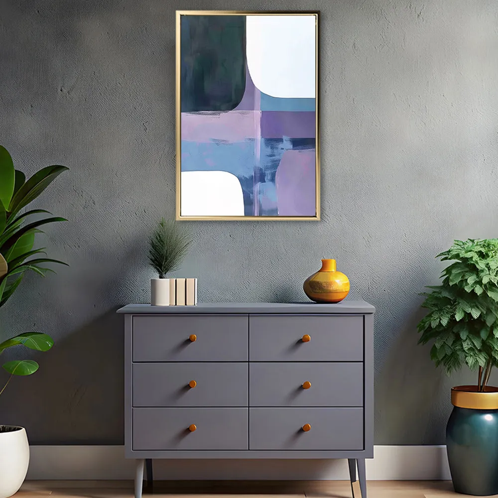 Canvas Wall Art Stretched Over Wooden Frame with Floating Frame and Abstract Painting CV4105