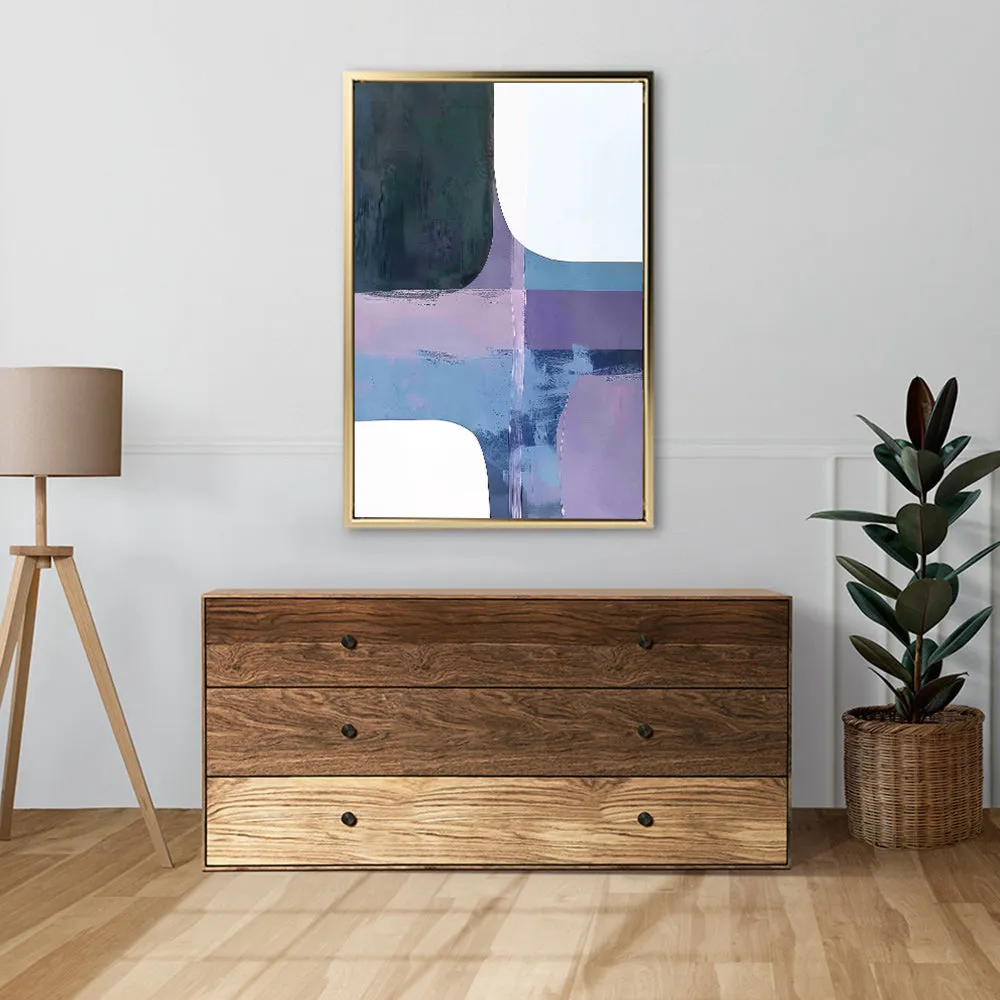 Canvas Wall Art Stretched Over Wooden Frame with Floating Frame and Abstract Painting CV4105