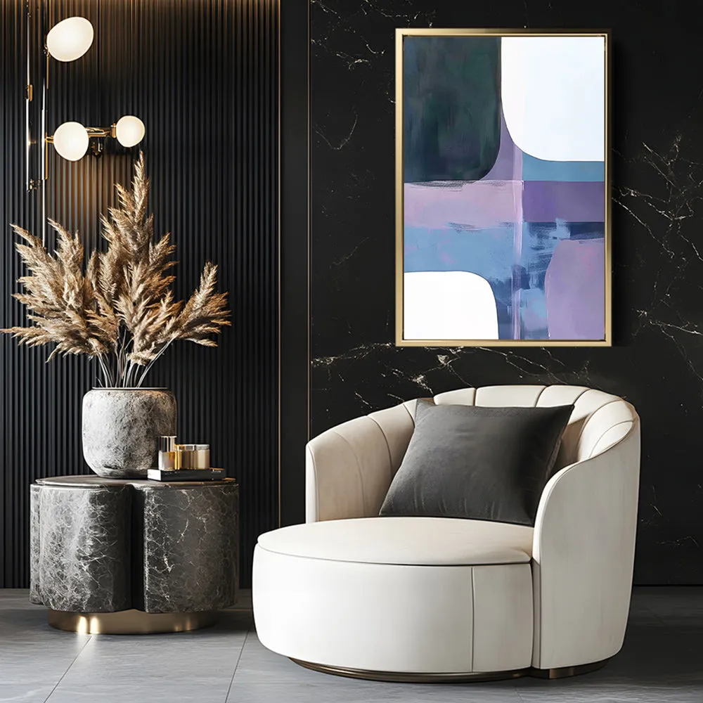 Canvas Wall Art Stretched Over Wooden Frame with Floating Frame and Abstract Painting CV4105