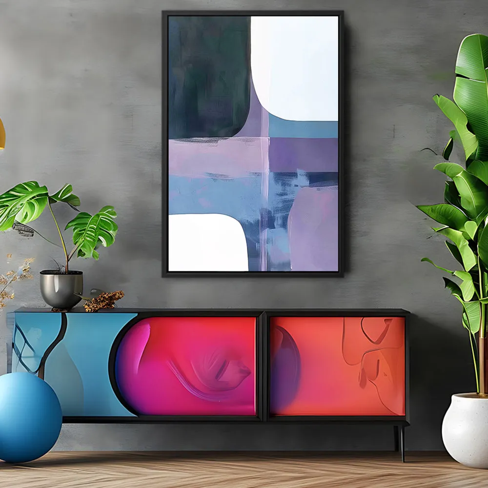 Canvas Wall Art Stretched Over Wooden Frame with Floating Frame and Abstract Painting CV4105