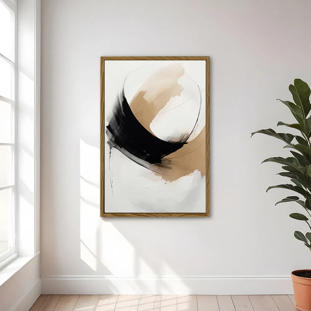 Canvas Wall Art Stretched Over Wooden Frame with Floating Frame and Abstract Painting CV4106