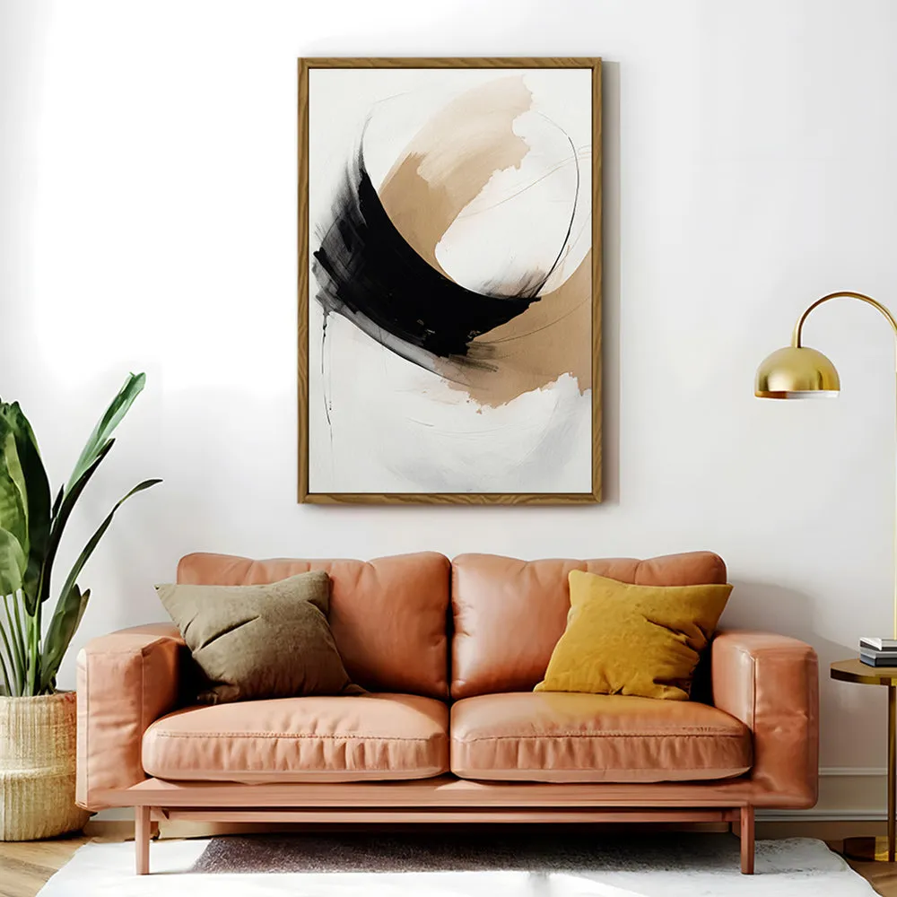 Canvas Wall Art Stretched Over Wooden Frame with Floating Frame and Abstract Painting CV4106