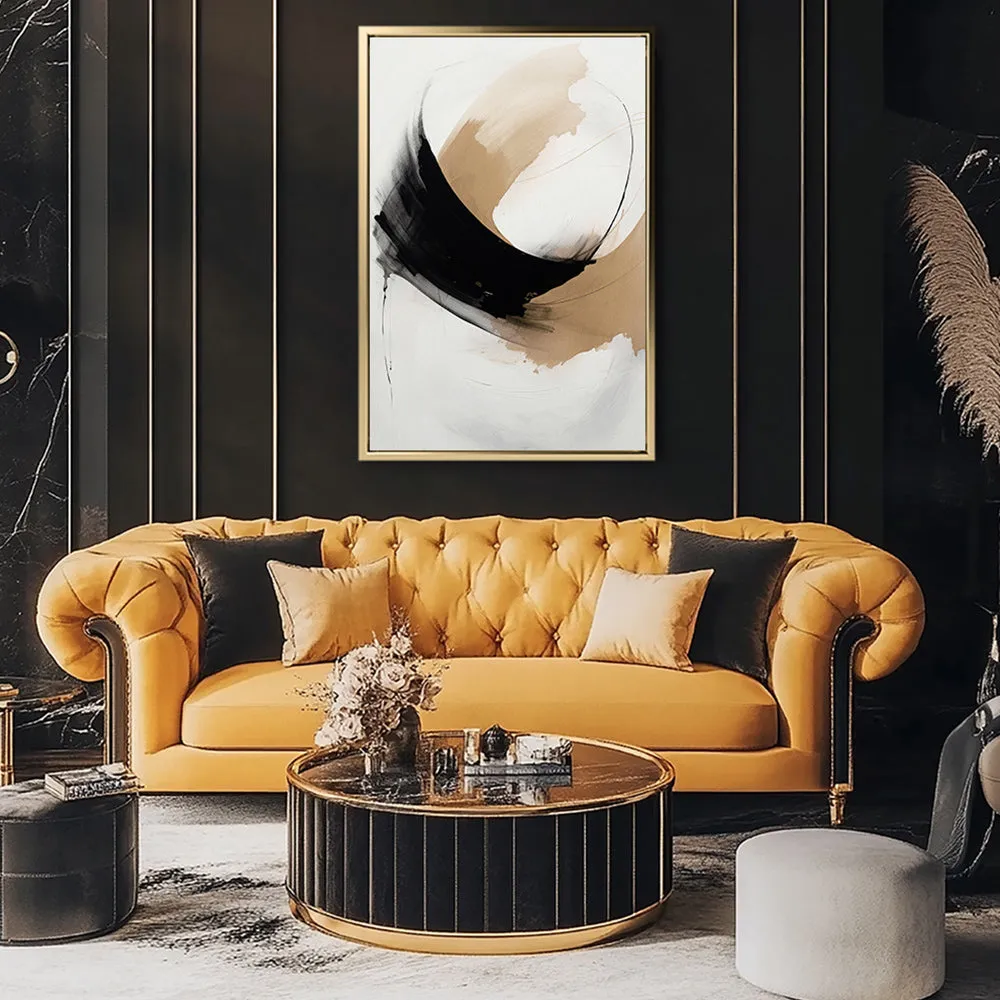 Canvas Wall Art Stretched Over Wooden Frame with Floating Frame and Abstract Painting CV4106