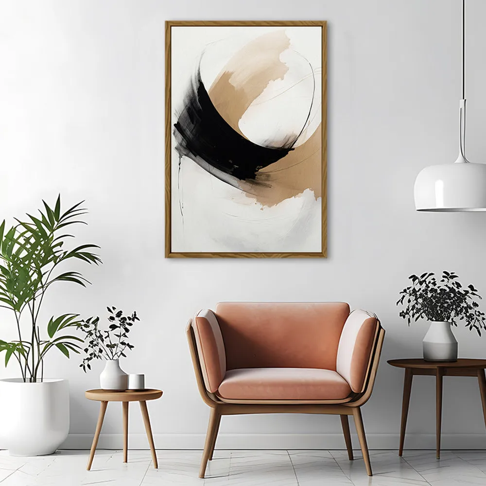 Canvas Wall Art Stretched Over Wooden Frame with Floating Frame and Abstract Painting CV4106