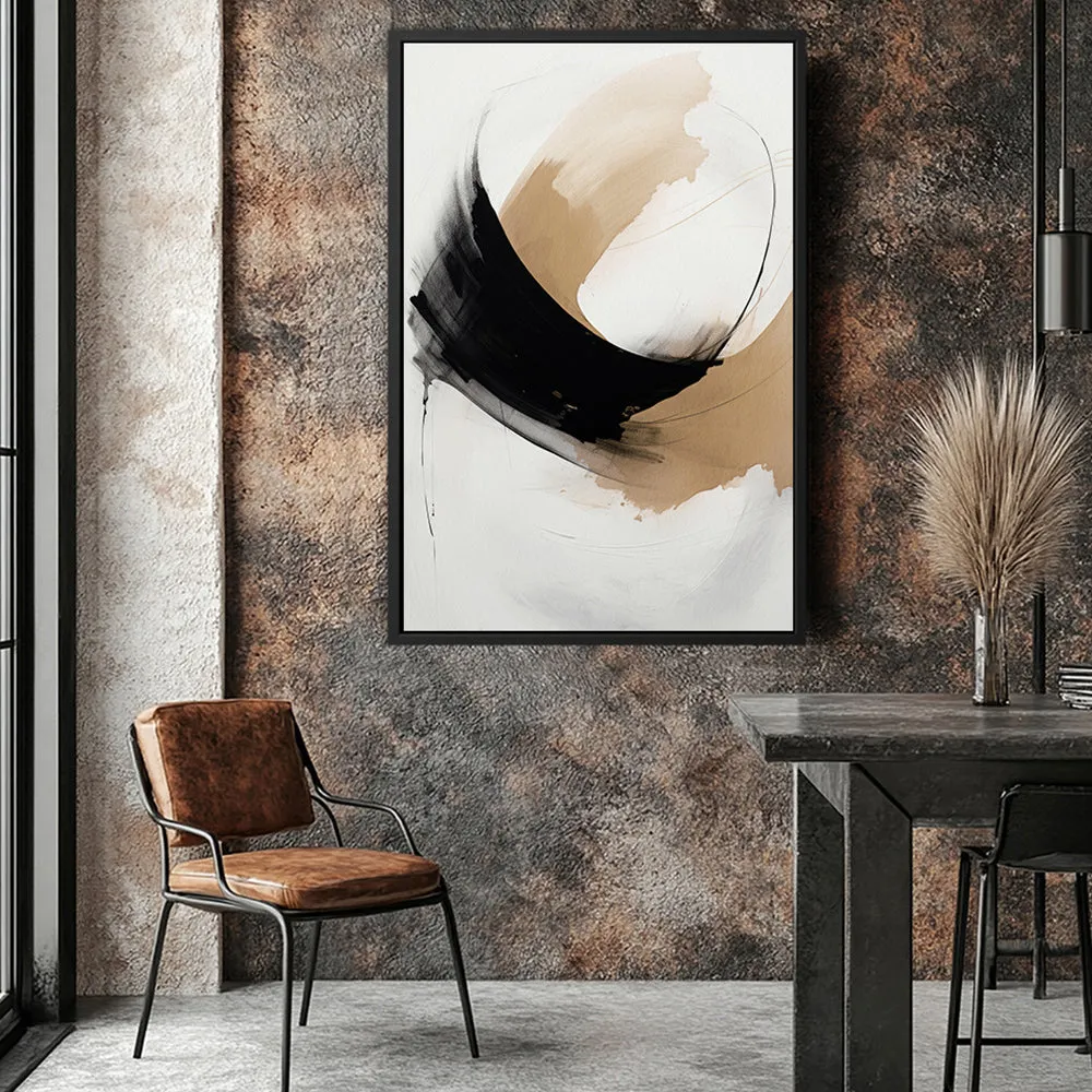 Canvas Wall Art Stretched Over Wooden Frame with Floating Frame and Abstract Painting CV4106