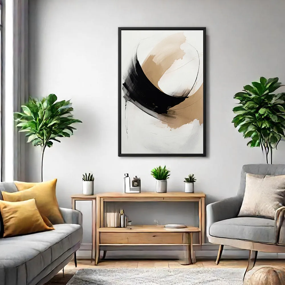 Canvas Wall Art Stretched Over Wooden Frame with Floating Frame and Abstract Painting CV4106