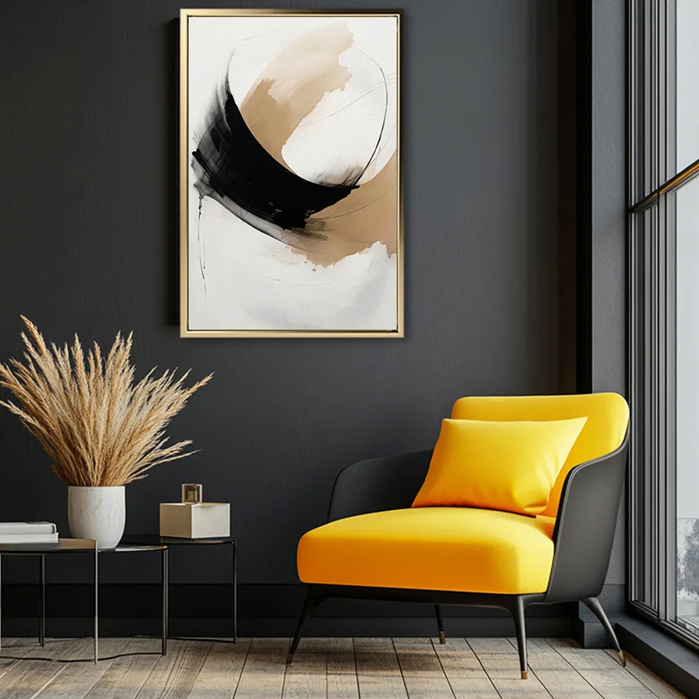 Canvas Wall Art Stretched Over Wooden Frame with Floating Frame and Abstract Painting CV4106