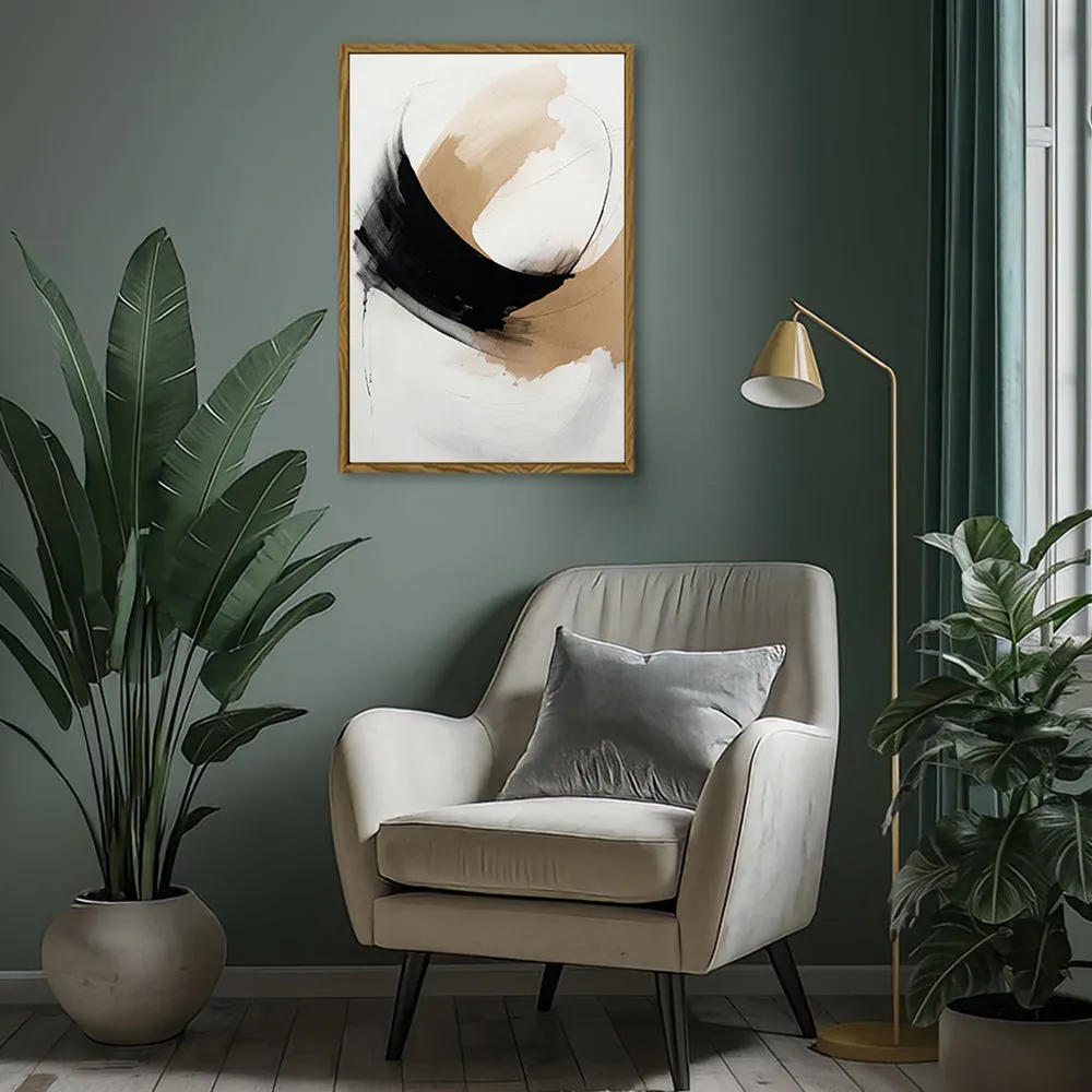 Canvas Wall Art Stretched Over Wooden Frame with Floating Frame and Abstract Painting CV4106