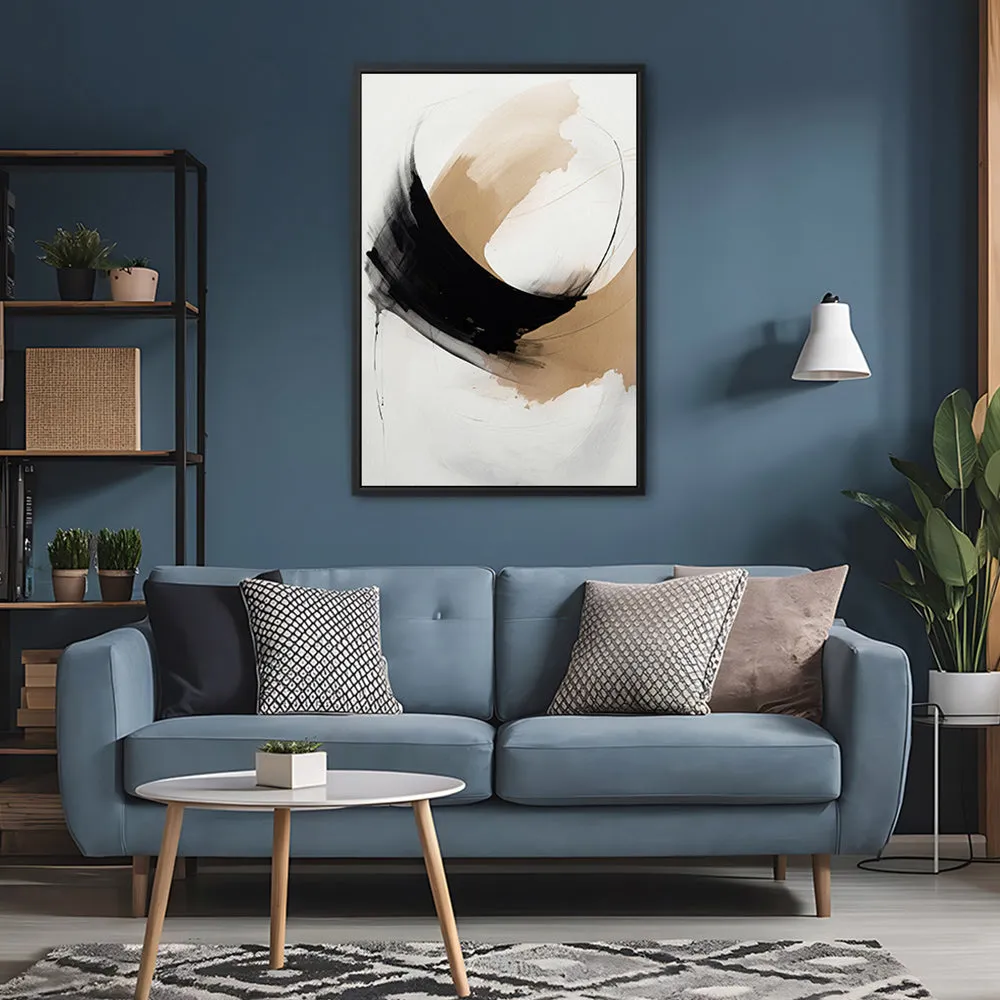 Canvas Wall Art Stretched Over Wooden Frame with Floating Frame and Abstract Painting CV4106