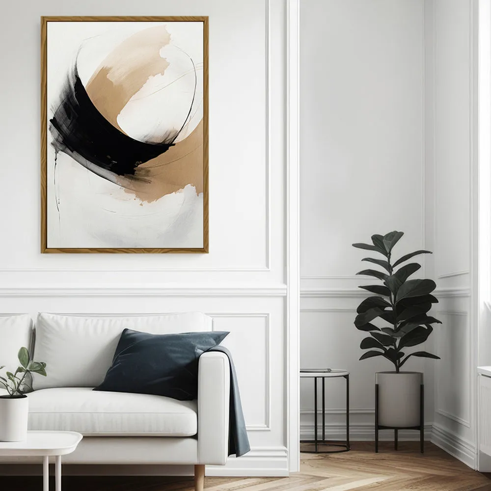 Canvas Wall Art Stretched Over Wooden Frame with Floating Frame and Abstract Painting CV4106