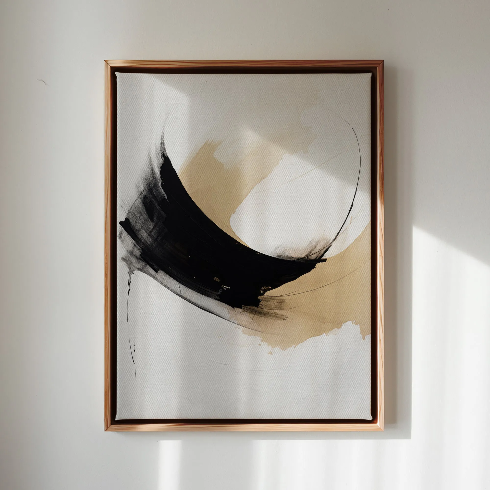 Canvas Wall Art Stretched Over Wooden Frame with Floating Frame and Abstract Painting CV4106