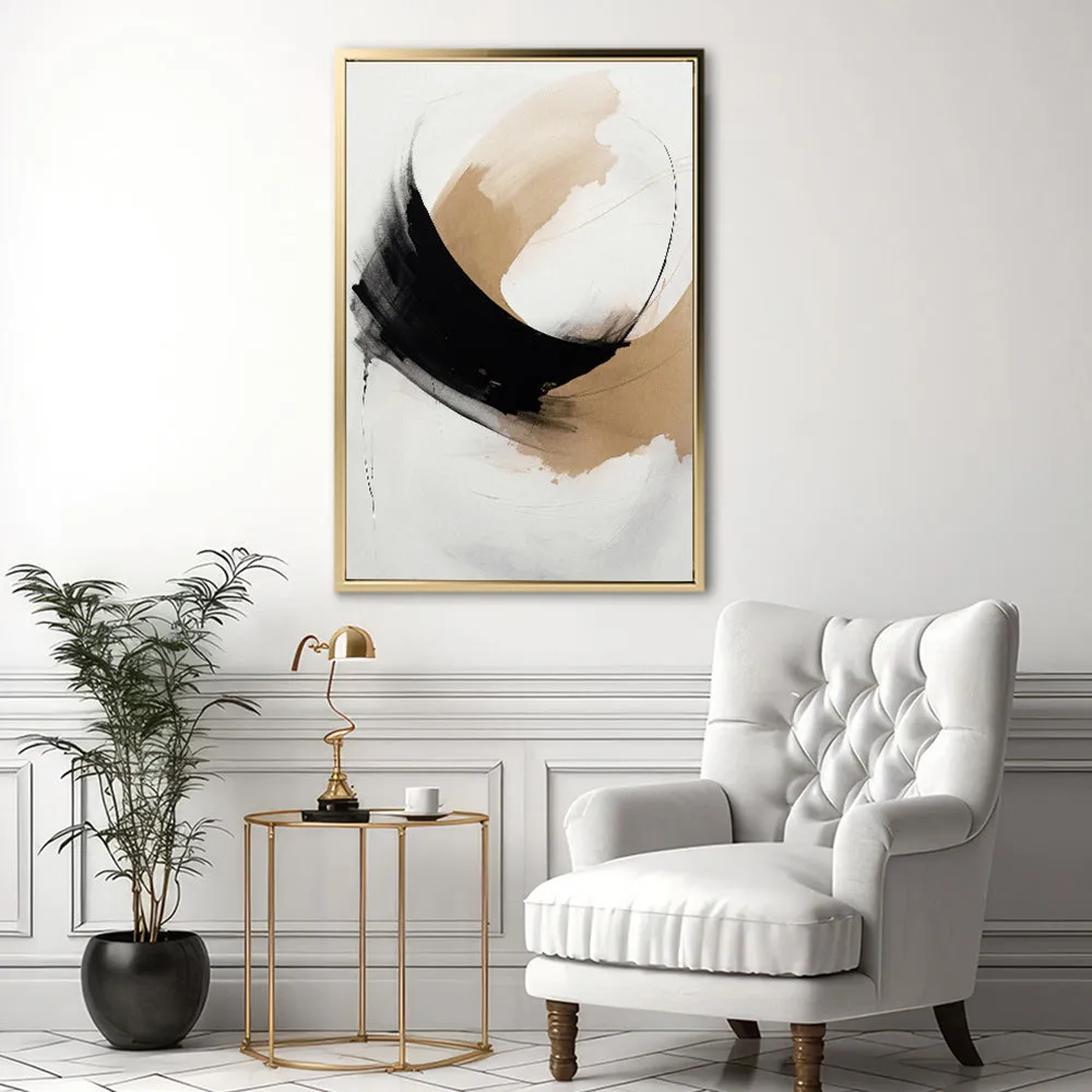 Canvas Wall Art Stretched Over Wooden Frame with Floating Frame and Abstract Painting CV4106