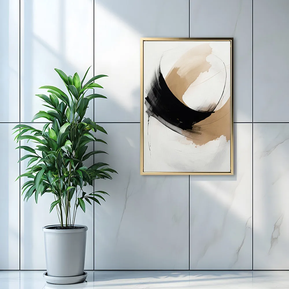 Canvas Wall Art Stretched Over Wooden Frame with Floating Frame and Abstract Painting CV4106
