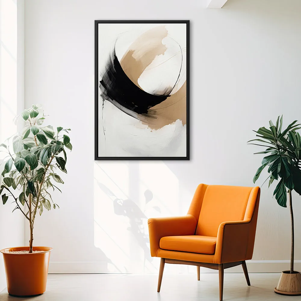Canvas Wall Art Stretched Over Wooden Frame with Floating Frame and Abstract Painting CV4106