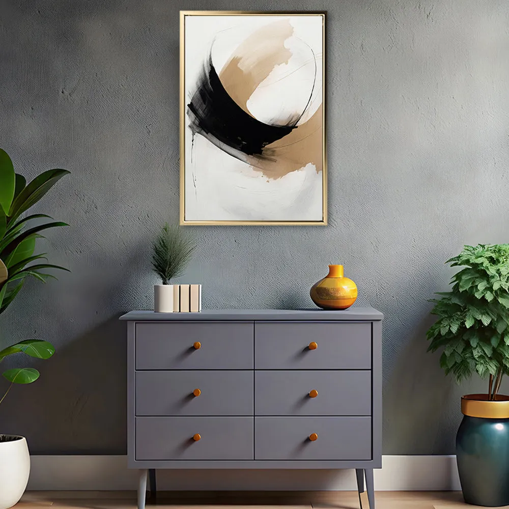 Canvas Wall Art Stretched Over Wooden Frame with Floating Frame and Abstract Painting CV4106
