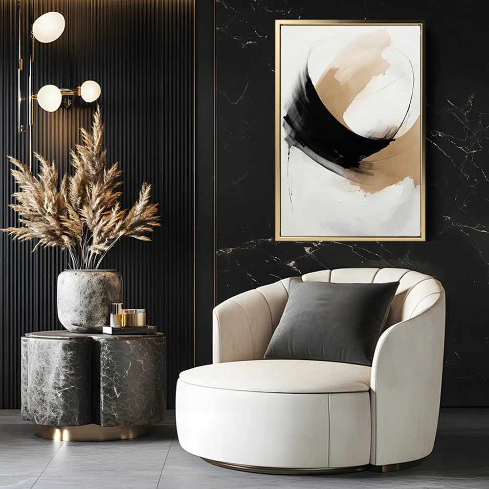 Canvas Wall Art Stretched Over Wooden Frame with Floating Frame and Abstract Painting CV4106