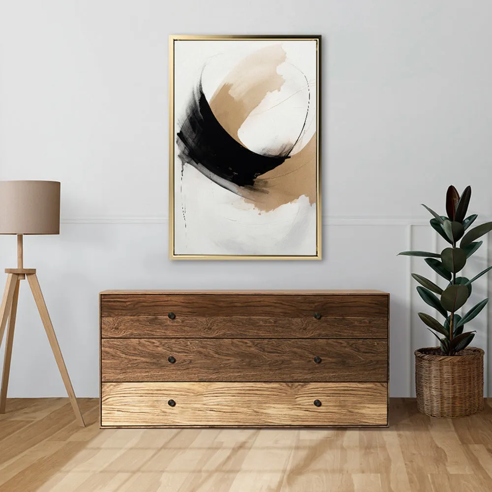 Canvas Wall Art Stretched Over Wooden Frame with Floating Frame and Abstract Painting CV4106