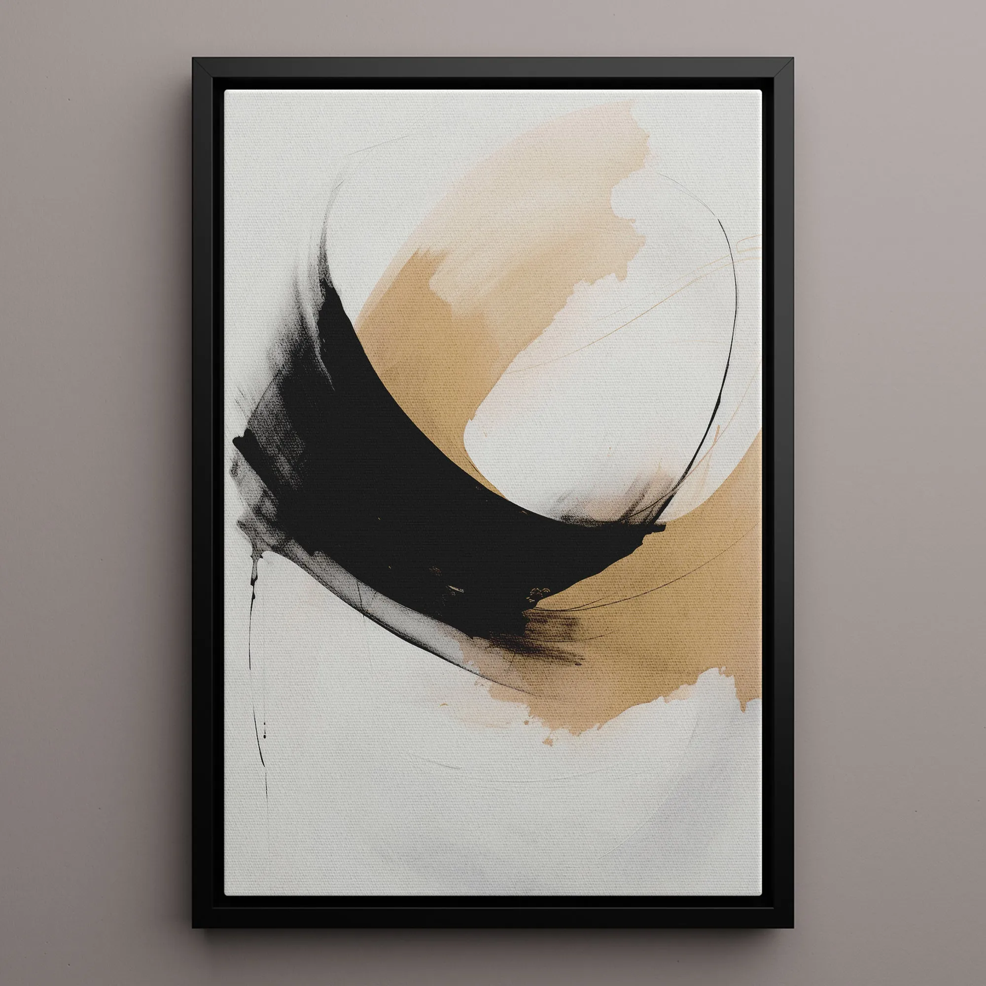 Canvas Wall Art Stretched Over Wooden Frame with Floating Frame and Abstract Painting CV4106