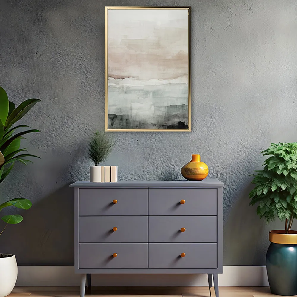 Canvas Wall Art Stretched Over Wooden Frame with Floating Frame and Abstract Painting CV4110